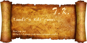 Tamás Kármen névjegykártya